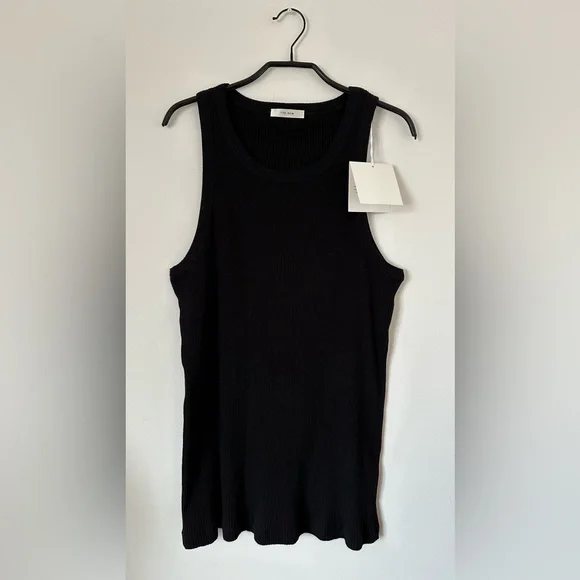 THE ROW Misty ribbed cotton-jersey tank black size XL - Picture 5 of 7